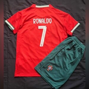 Ronaldo #7 Portugal Kids Sets Soccer Jersey With Shorts